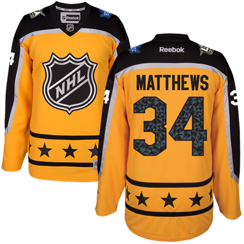 Maple Leafs #34 Auston Matthews Yellow 2017 All-Star Atlantic Division Women's Stitched NHL Jersey