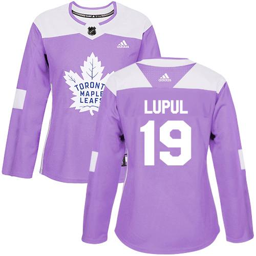 Adidas Maple Leafs #19 Joffrey Lupul Purple Authentic Fights Cancer Women's Stitched NHL Jersey