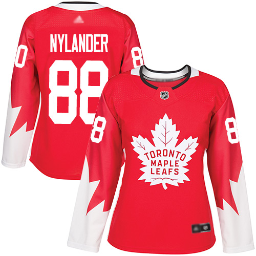 Adidas Maple Leafs #88 William Nylander Red Team Canada Authentic Women's Stitched NHL Jersey