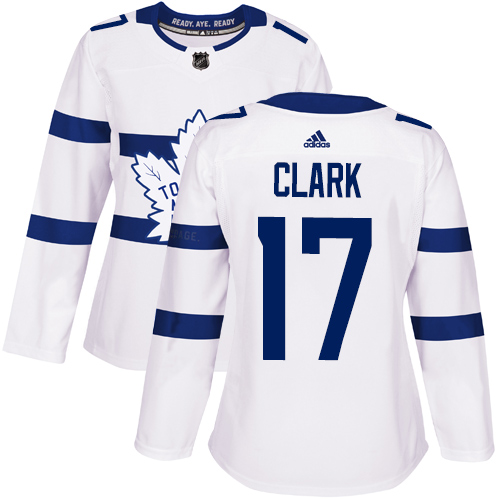 Adidas Maple Leafs #17 Wendel Clark White Authentic 2018 Stadium Series Women's Stitched NHL Jersey