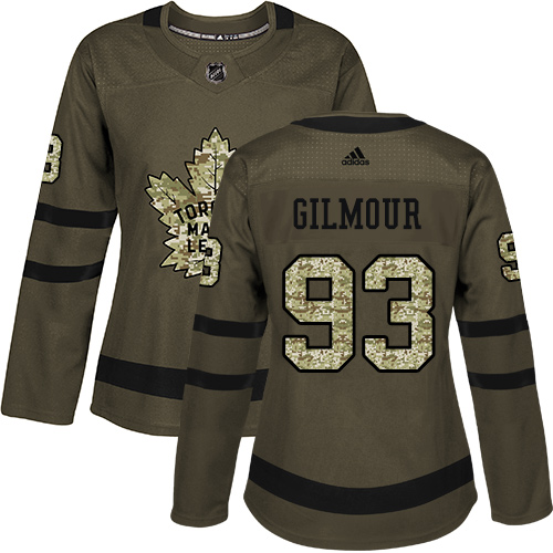 Adidas Maple Leafs #93 Doug Gilmour Green Salute to Service Women's Stitched NHL Jersey