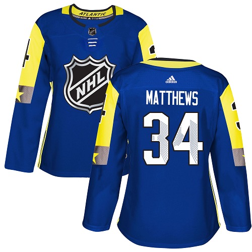 Adidas Maple Leafs #34 Auston Matthews Royal 2018 All-Star Atlantic Division Authentic Women's Stitched NHL Jersey