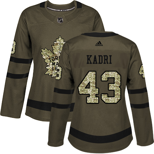 Adidas Maple Leafs #43 Nazem Kadri Green Salute to Service Women's Stitched NHL Jersey