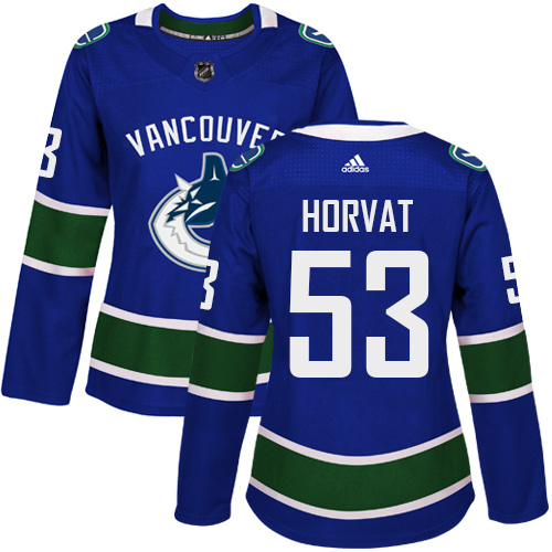 Adidas Canucks #53 Bo Horvat Blue Home Authentic Women's Stitched NHL Jersey