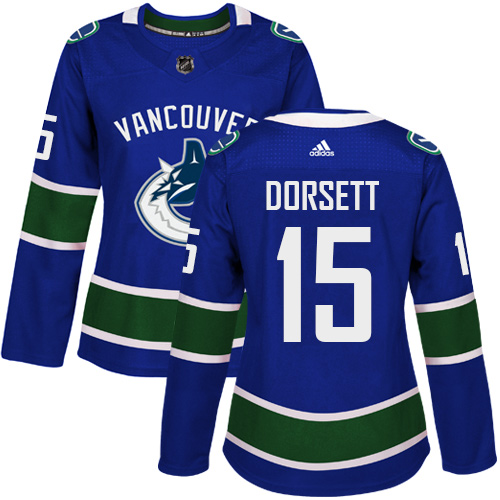 Adidas Canucks #15 Derek Dorsett Blue Home Authentic Women's Stitched NHL Jersey