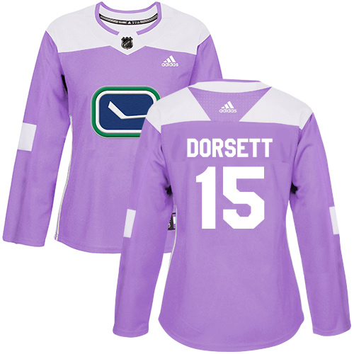 Adidas Canucks #15 Derek Dorsett Purple Authentic Fights Cancer Women's Stitched NHL Jersey
