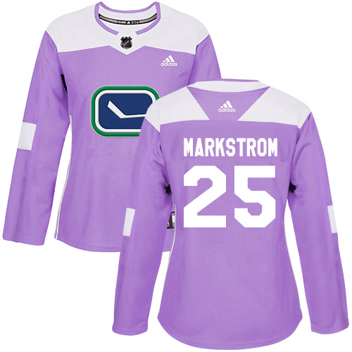 Adidas Canucks #25 Jacob Markstrom Purple Authentic Fights Cancer Women's Stitched NHL Jersey