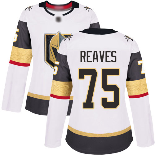 Adidas Golden Knights #75 Ryan Reaves White Road Authentic Women's Stitched NHL Jersey