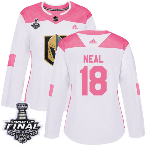 Adidas Golden Knights #18 James Neal White/Pink Authentic Fashion 2018 Stanley Cup Final Women's Stitched NHL Jersey
