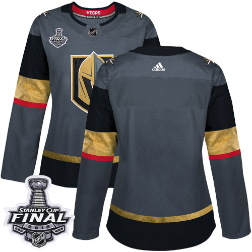 Adidas Golden Knights Blank Grey Home Authentic 2018 Stanley Cup Final Women's Stitched NHL Jersey