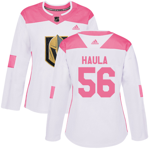 Adidas Golden Knights #56 Erik Haula White/Pink Authentic Fashion Women's Stitched NHL Jersey