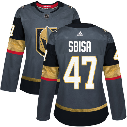 Adidas Golden Knights #47 Luca Sbisa Grey Home Authentic Women's Stitched NHL Jersey