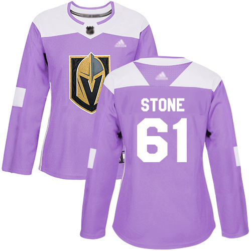 Adidas Golden Knights #61 Mark Stone Purple Authentic Fights Cancer Women's Stitched NHL Jersey