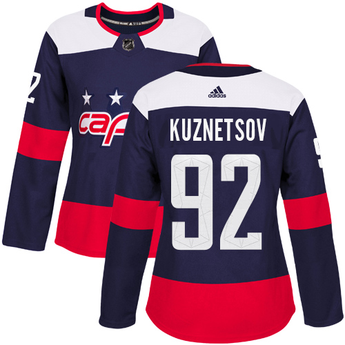 Adidas Capitals #92 Evgeny Kuznetsov Navy Authentic 2018 Stadium Series Women's Stitched NHL Jersey