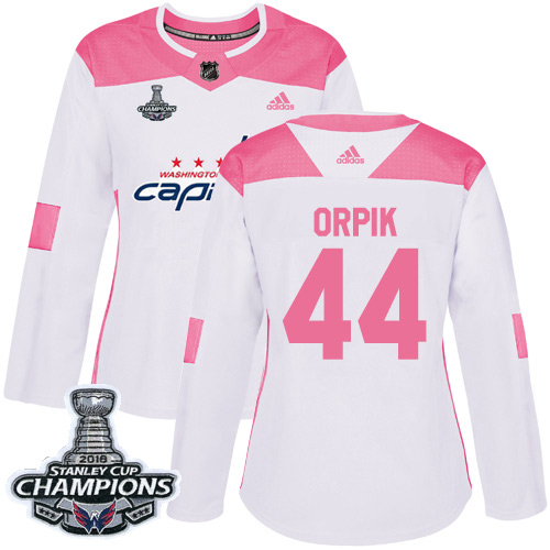 Adidas Capitals #44 Brooks Orpik White/Pink Authentic Fashion Stanley Cup Final Champions Women's Stitched NHL Jersey