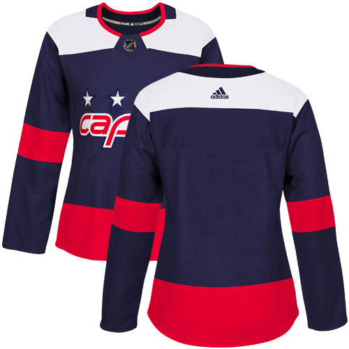 Adidas Capitals Blank Navy Authentic 2018 Stadium Series Women's Stitched NHL Jersey