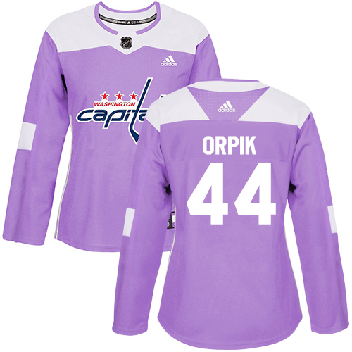 Adidas Capitals #44 Brooks Orpik Purple Authentic Fights Cancer Women's Stitched NHL Jersey