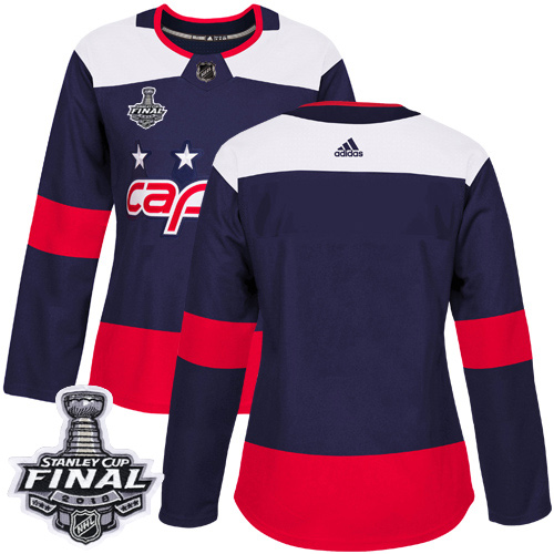 Adidas Capitals Blank Navy Authentic 2018 Stadium Series Stanley Cup Final Champions Women's Stitched NHL Jersey
