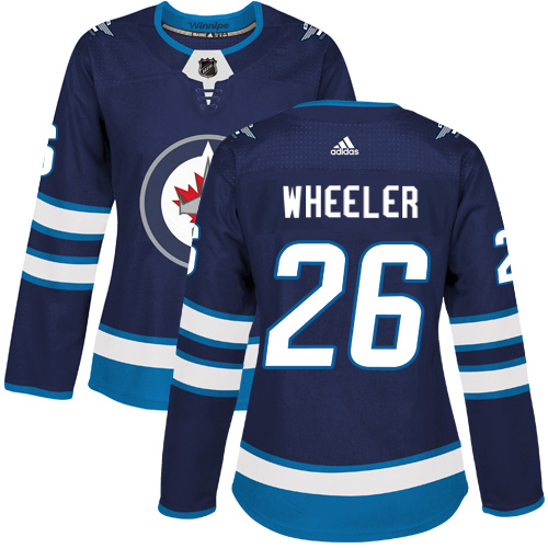 Adidas Jets #26 Blake Wheeler Navy Blue Home Authentic Women's Stitched NHL Jersey