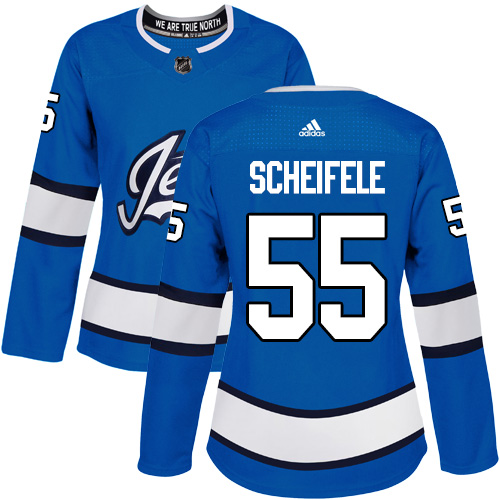 Adidas Jets #55 Mark Scheifele Blue Alternate Authentic Women's Stitched NHL Jersey