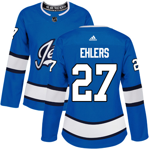 Adidas Jets #27 Nikolaj Ehlers Blue Alternate Authentic Women's Stitched NHL Jersey