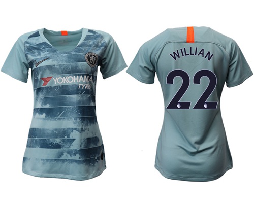 Women's Chelsea #22 Willian Third Soccer Club Jersey