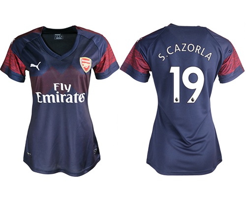 Women's Arsenal #19 S.Cazorla Away Soccer Club Jersey
