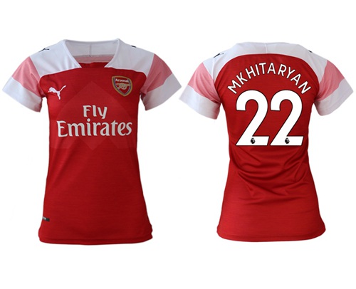 Women's Arsenal #22 Mkhitaryan Home Soccer Club Jersey