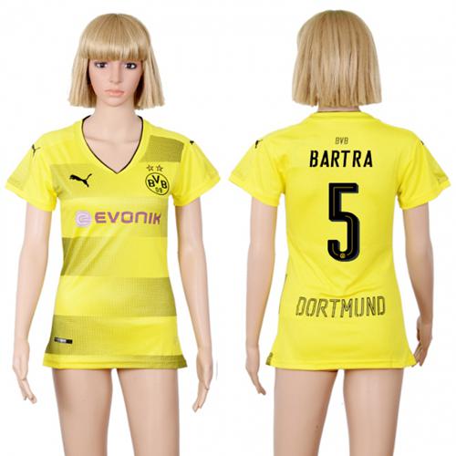 Women's Dortmund #5 Bartra Home Soccer Club Jersey