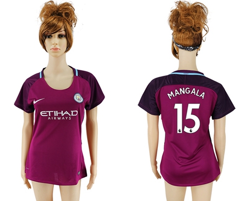Women's Manchester City #15 Mangala Away Soccer Club Jersey
