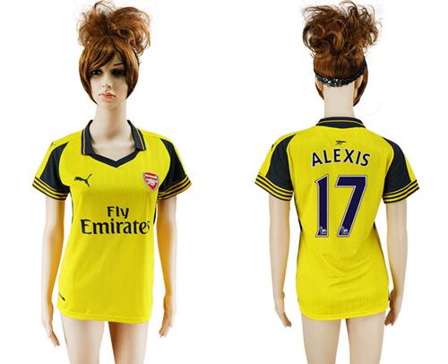 Women's Arsenal #17 Alexis Away Soccer Club Jersey
