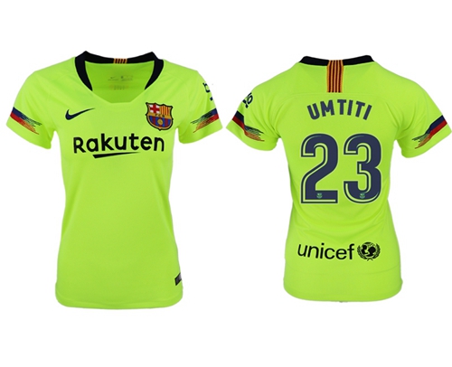 Women's Barcelona #23 Umtiti Away Soccer Club Jersey