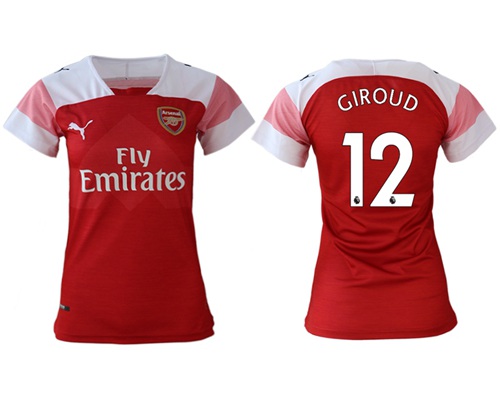 Women's Arsenal #12 Giroud Home Soccer Club Jersey