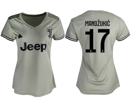 Women's Juventus #17 Mandzukic Away Soccer Club Jersey