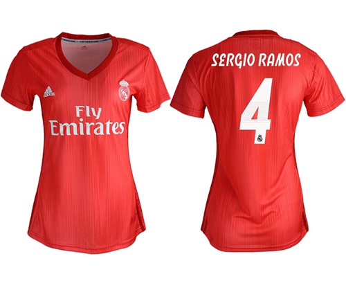 Women's Real Madrid #4 Sergio Ramos Third Soccer Club Jersey