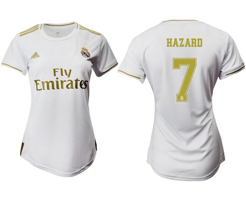 Women's Real Madrid #7 Hazard Home Soccer Club Jersey