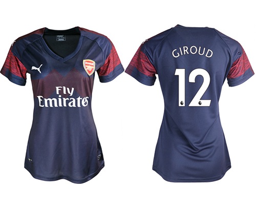 Women's Arsenal #12 Giroud Away Soccer Club Jersey