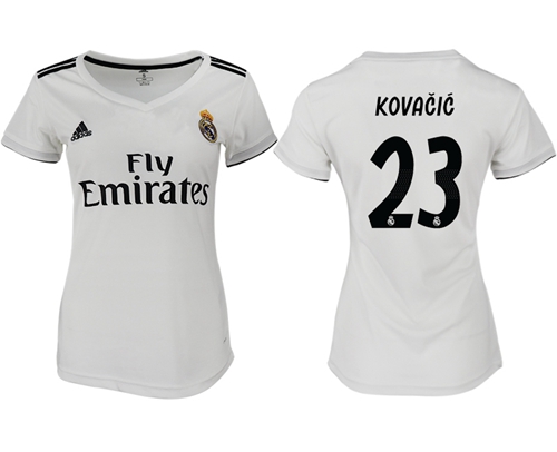 Women's Real Madrid #23 Kovacic Home Soccer Club Jersey