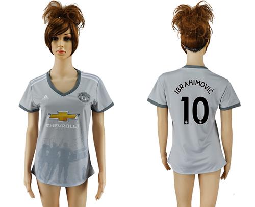 Women's Manchester United #10 Ibrahimovic Sec Away Soccer Club Jersey