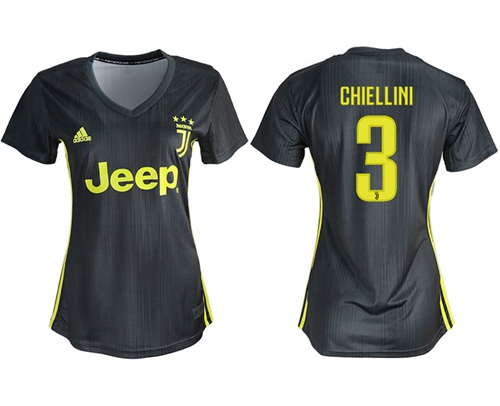 Women's Juventus #3 Chiellini Third Soccer Club Jersey
