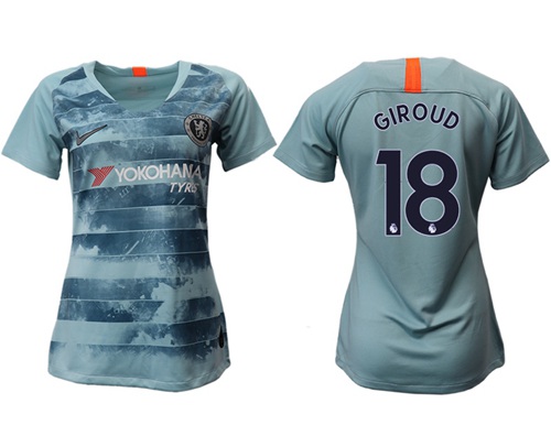 Women's Chelsea #18 Giroud Third Soccer Club Jersey