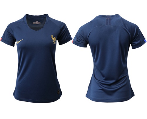 Women's France Blank Home Soccer Country Jersey
