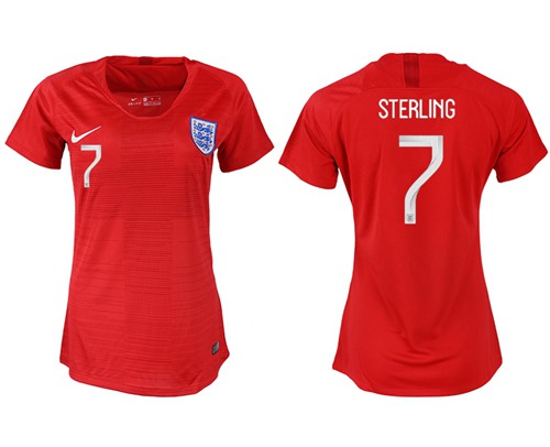 Women's England #7 Sterling Away Soccer Country Jersey