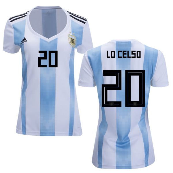 Women's Argentina #20 Lo Celso Home Soccer Country Jersey