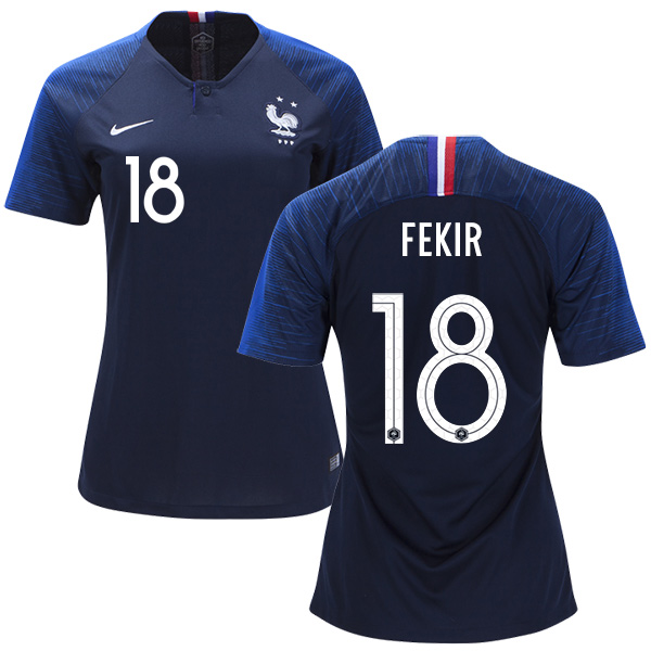 Women's France #18 Fekir Home Soccer Country Jersey