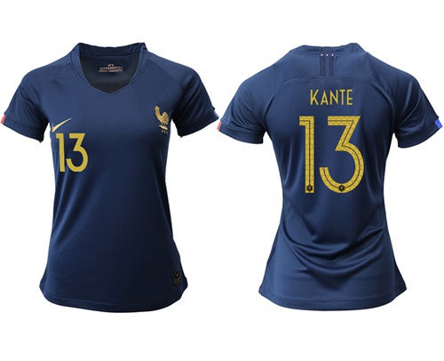 Women's France #13 Kante Home Soccer Country Jersey