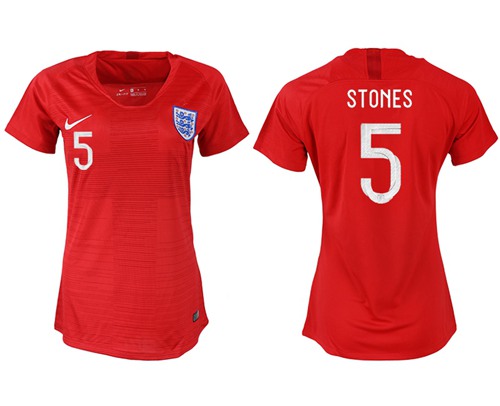 Women's England #5 Stones Away Soccer Country Jersey