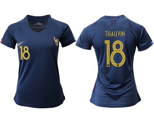 Women's France #18 Thauvin Home Soccer Country Jersey