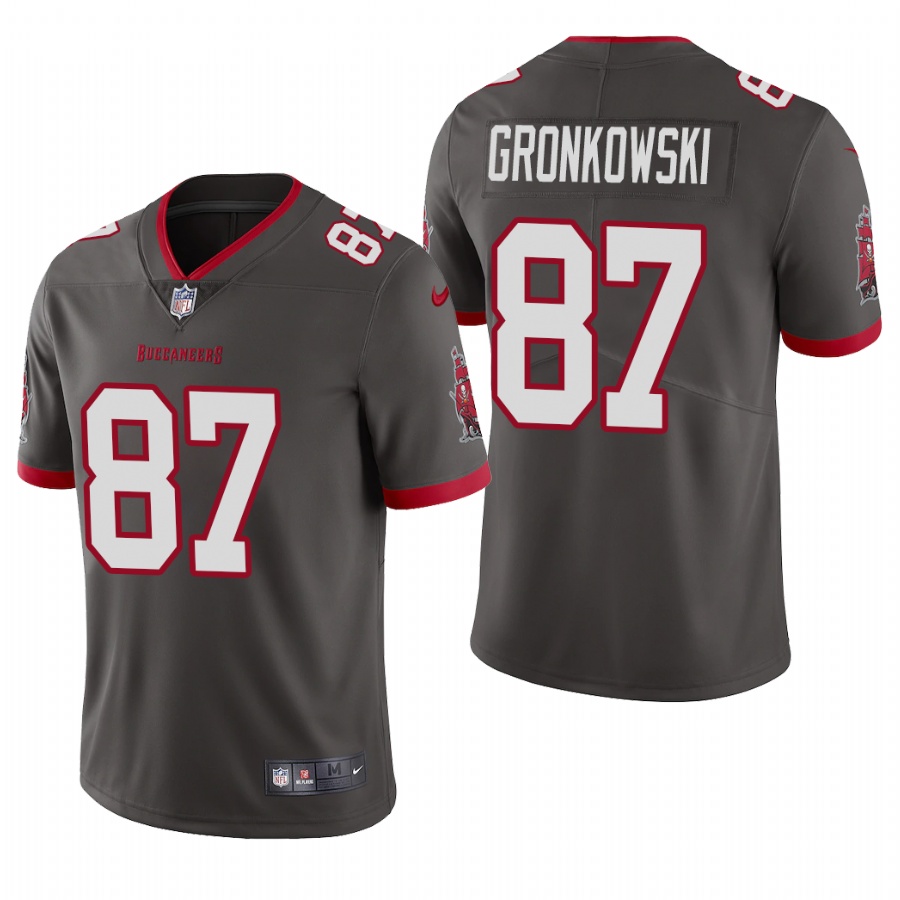 Youth Tampa Bay Buccaneers Grey #87 Rob Gronkowski New Vapor Untouchable Limited Stitched Jersey