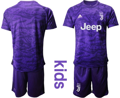 Juventus Blank Purple Goalkeeper Kid Soccer Club Jersey